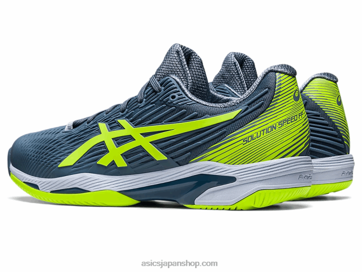 ソリューションスピードff2 L20V345Asics スチールブルー/ハザードグリーン