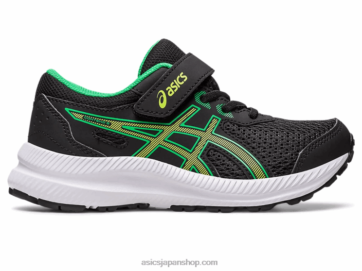 コンテスト 8 プリスクール L20V4243Asics ブラック/ライムの皮