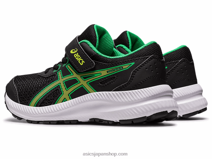 コンテスト 8 プリスクール L20V4243Asics ブラック/ライムの皮