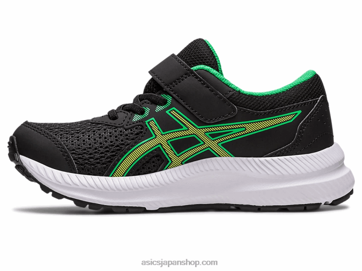 コンテスト 8 プリスクール L20V4243Asics ブラック/ライムの皮