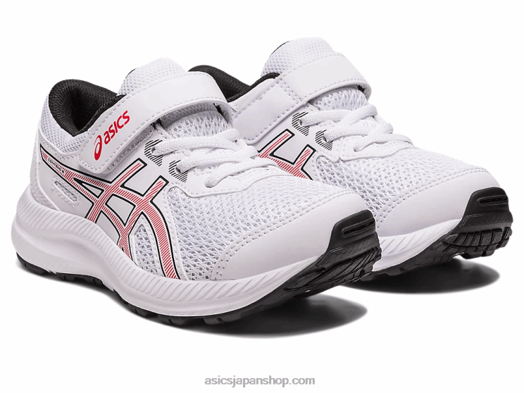 コンテスト 8 プリスクール L20V4297Asics ホワイト/エレクトリックレッド