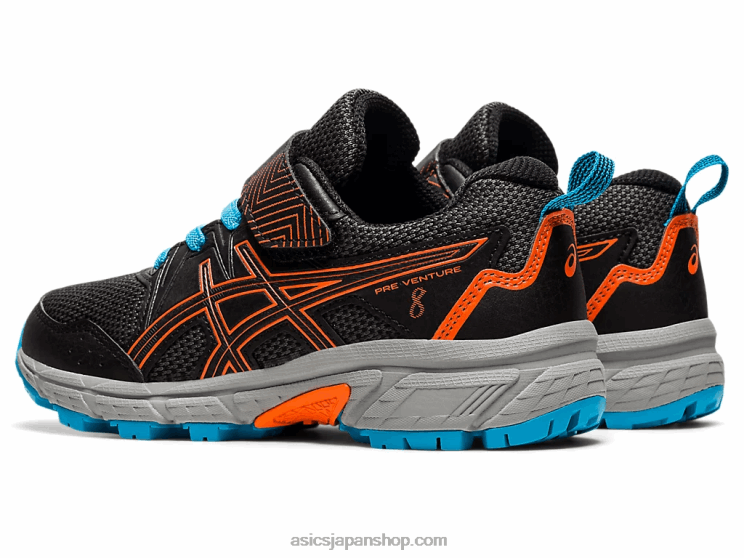 プレベンチャー8プリスクール L20V4502Asics ブラック/マリーゴールドオレンジ