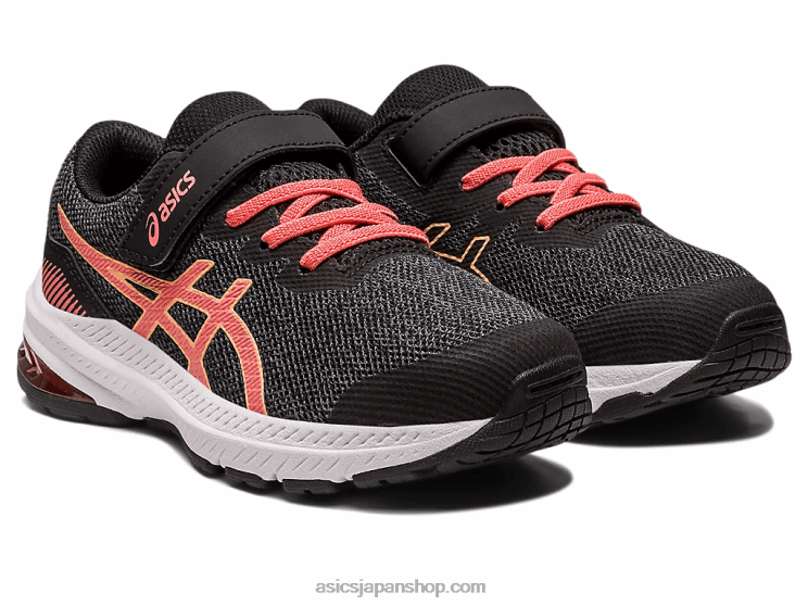 GT-1000 11 プリスクール L20V4296Asics ブラック/パパイヤ