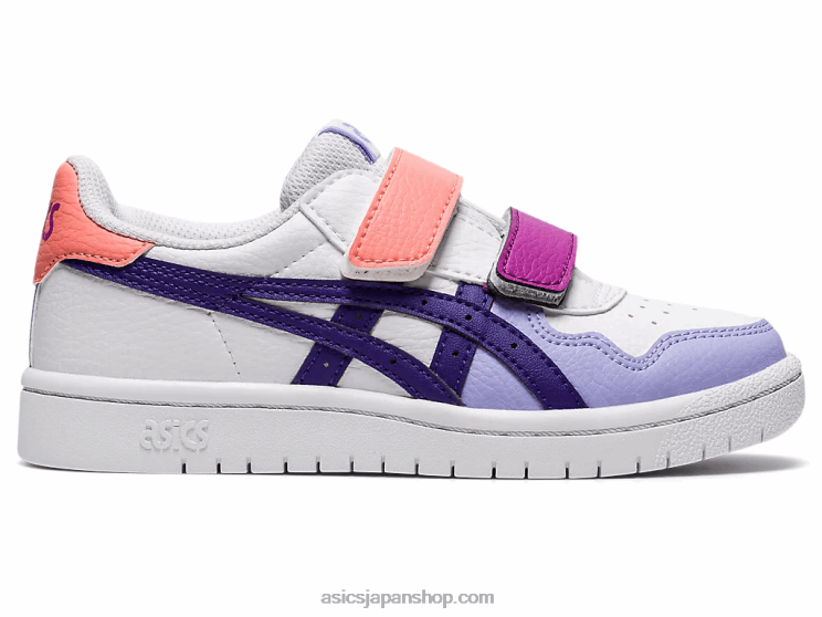 日本のプリスクール L20V4544Asics ホワイト/ジェントリーパープル