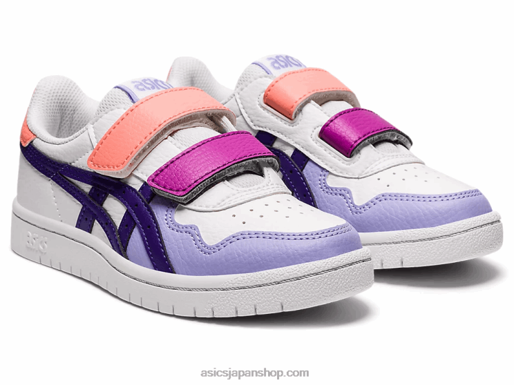 日本のプリスクール L20V4544Asics ホワイト/ジェントリーパープル