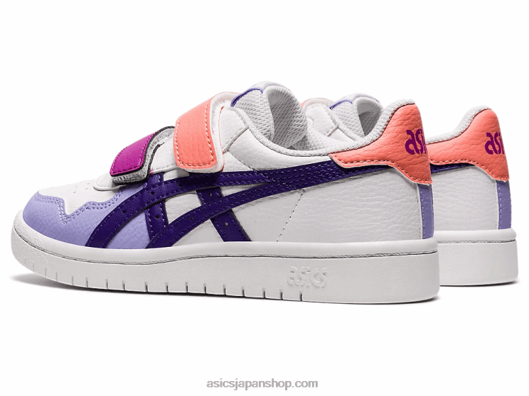 日本のプリスクール L20V4544Asics ホワイト/ジェントリーパープル