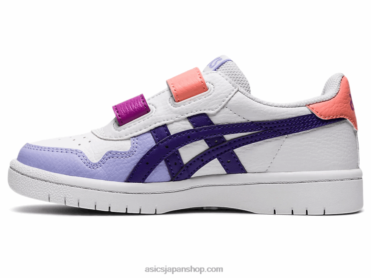 日本のプリスクール L20V4544Asics ホワイト/ジェントリーパープル