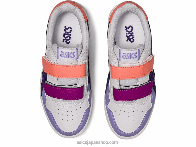 日本のプリスクール L20V4544Asics ホワイト/ジェントリーパープル