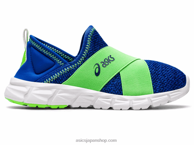 quantum lyte スリッポン プリスクール L20V4437Asics イリュージョンブルー/グリーンヤモリ