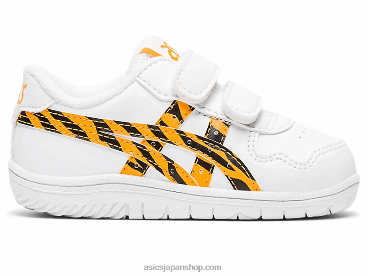 日本の幼児サイズ L20V4443Asics ホワイト/フェローイエロー