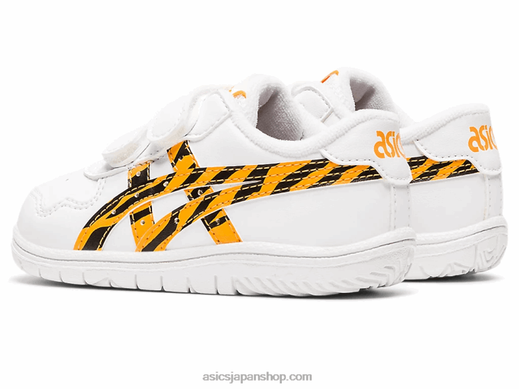 日本の幼児サイズ L20V4443Asics ホワイト/フェローイエロー