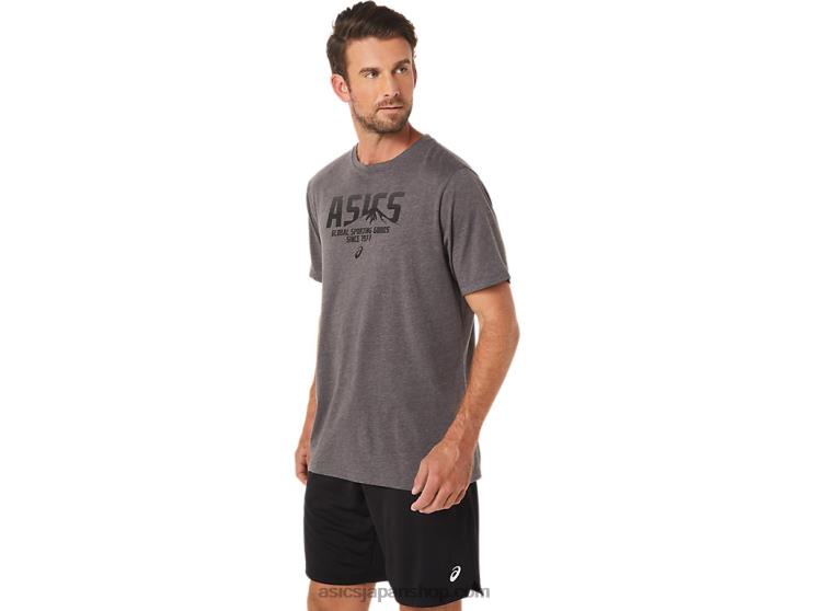 1977 マウンテン T シャツ L20V1637Asics ダークグレーヘザー