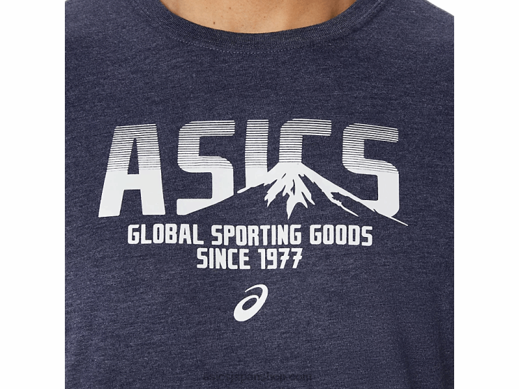 1977 マウンテン T シャツ L20V2036Asics ピーコートヘザー