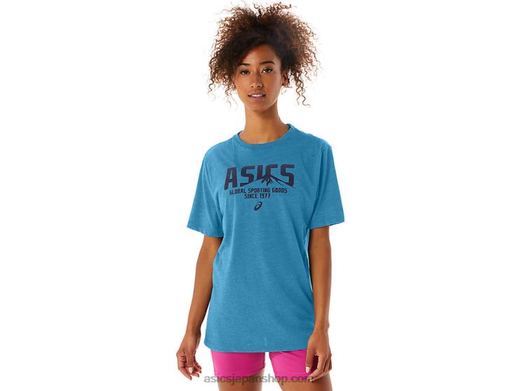 1977 マウンテン T シャツ L20V42Asics アイランドブルーヘザー