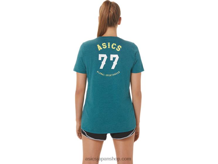 女性用 1977 ヘリテージ アメリカーナ V ネック L20V2753Asics ベルベットパインヘザー