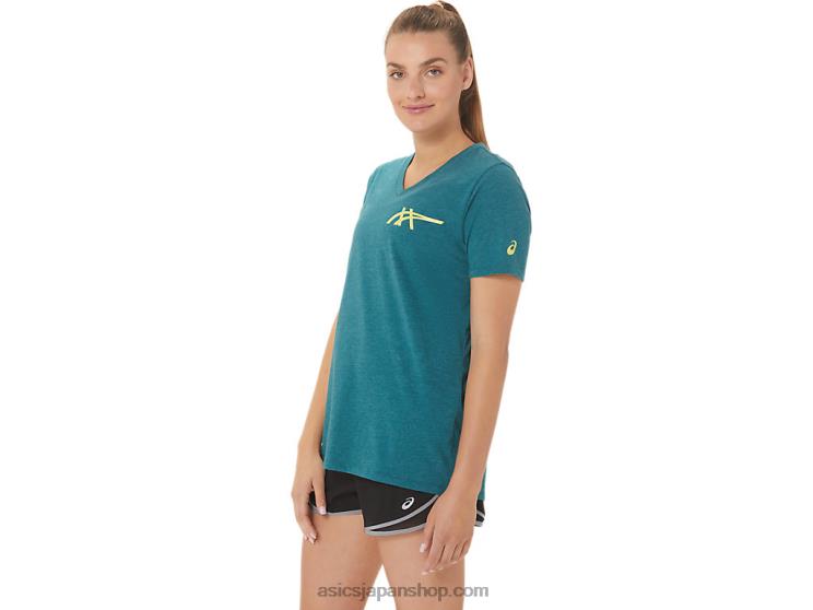 女性用 1977 ヘリテージ アメリカーナ V ネック L20V2753Asics ベルベットパインヘザー