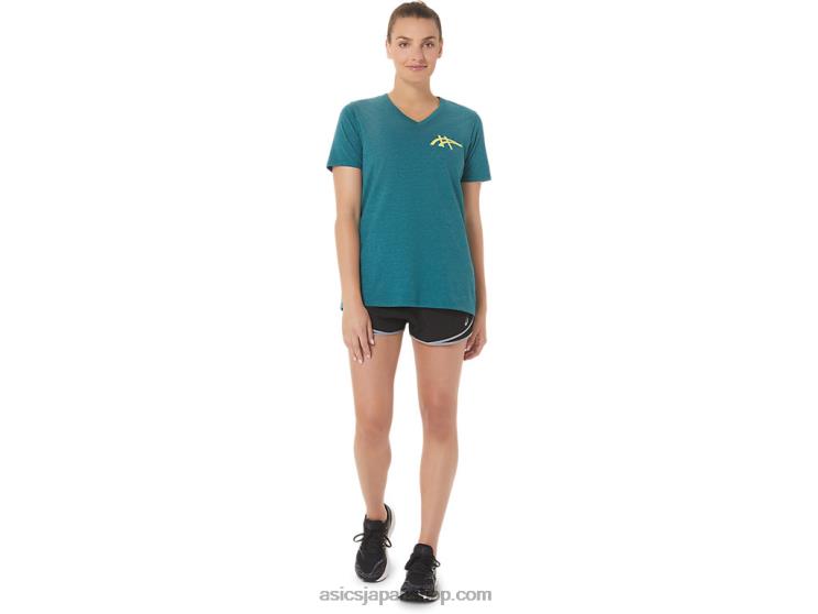 女性用 1977 ヘリテージ アメリカーナ V ネック L20V2753Asics ベルベットパインヘザー