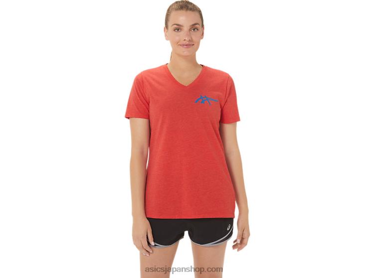 女性用 1977 ヘリテージ アメリカーナ V ネック L20V2821Asics クラシックなレッドヘザー