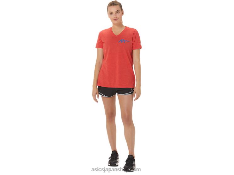 女性用 1977 ヘリテージ アメリカーナ V ネック L20V2821Asics クラシックなレッドヘザー