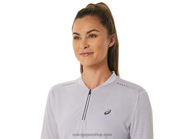 女性のメタラン 1/2 ジップ長袖トップ L20V2480Asics ダスクバイオレット/バイオレットクォーツ