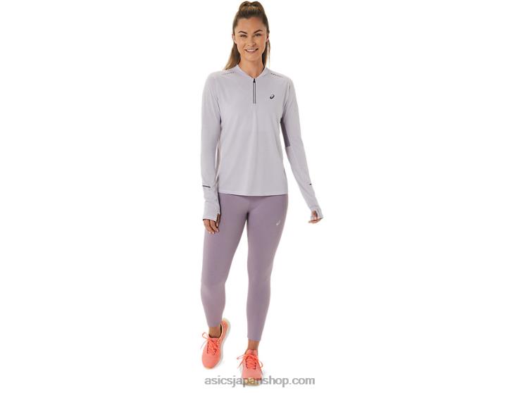 女性のメタラン 1/2 ジップ長袖トップ L20V2480Asics ダスクバイオレット/バイオレットクォーツ