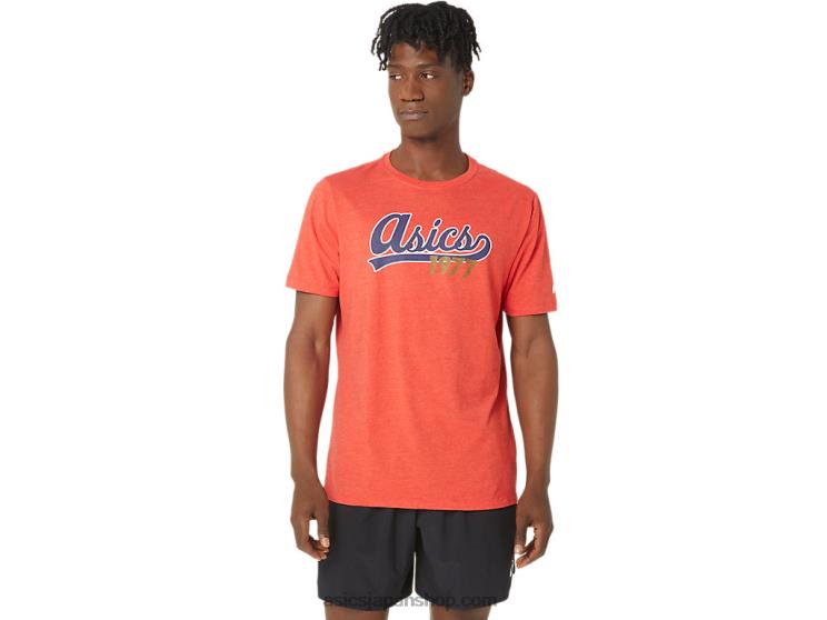 ユニセックス 77 ベースボール T シャツ L20V99Asics クラシックなレッドヘザー