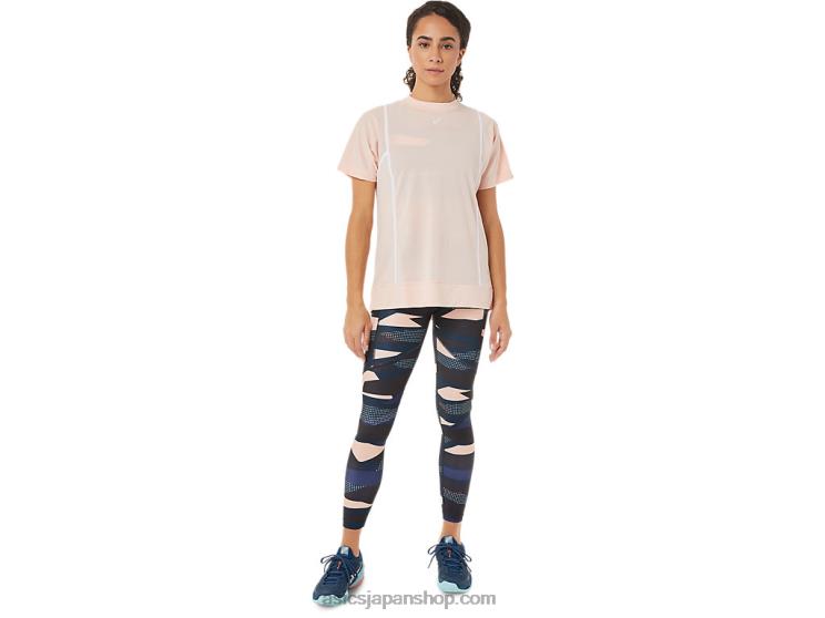 女性の新しいストロング 92 半袖トップ L20V3281Asics ブリリアントホワイト/ブリリアントホワイト