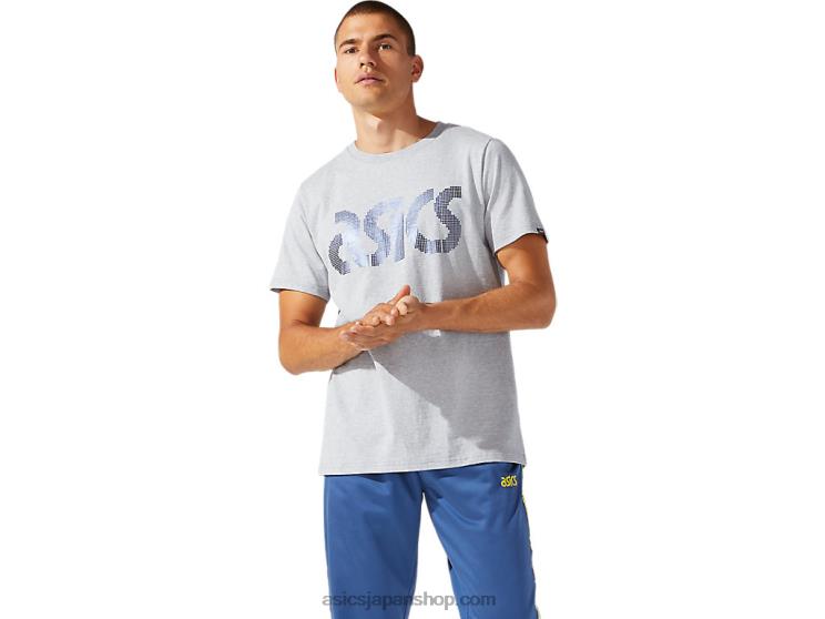 メンズジャージフォイルBL半袖Tシャツ L20V1897Asics ピエモンテグレーヘザー
