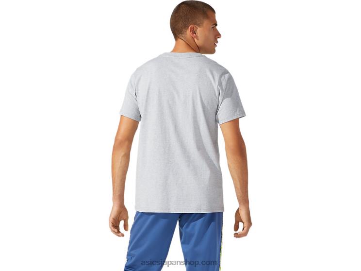 メンズジャージフォイルBL半袖Tシャツ L20V1897Asics ピエモンテグレーヘザー