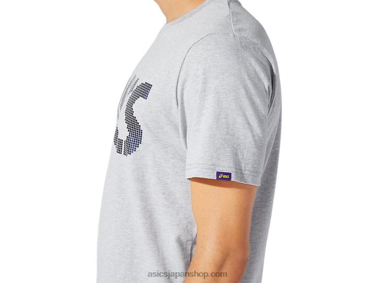 メンズジャージフォイルBL半袖Tシャツ L20V1897Asics ピエモンテグレーヘザー
