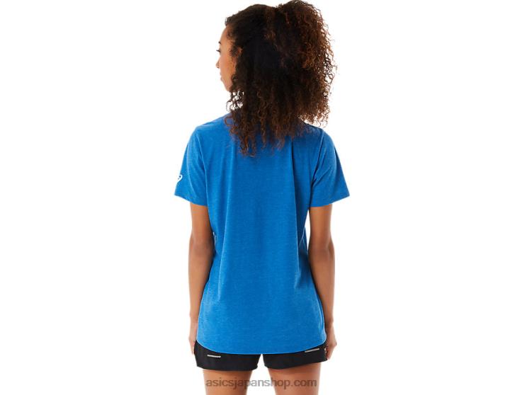 女性用半袖 EST 1977 V ネック T シャツ L20V2982Asics 湖ドライブ
