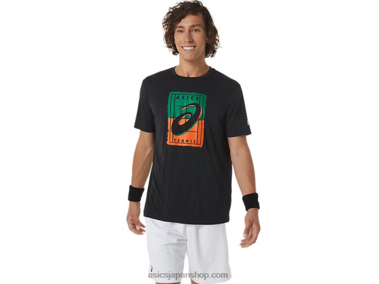 メンズコートGSグラフィックTシャツ L20V450Asics パフォーマンスブラック