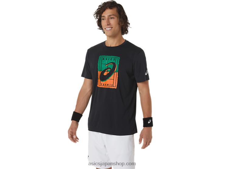 メンズコートGSグラフィックTシャツ L20V450Asics パフォーマンスブラック