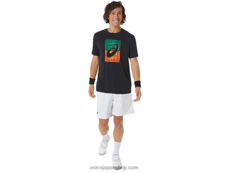 メンズコートGSグラフィックTシャツ L20V450Asics パフォーマンスブラック