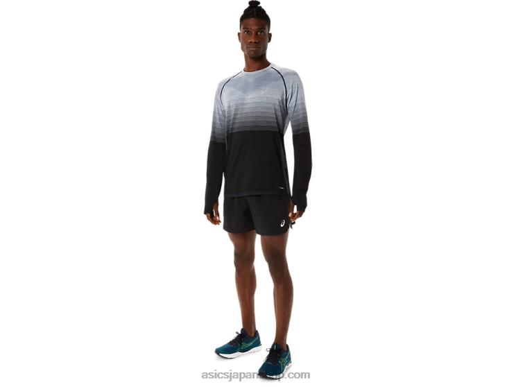 メンズシームレス長袖トップ L20V1073Asics パフォーマンスブラック/キャリアグレー