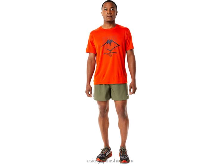 メンズフジトレイルロゴ半袖トップ L20V1114Asics ミニトマト
