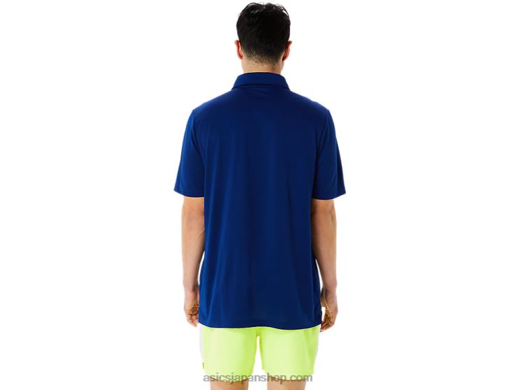 メンズ ヘックス グラデーション ポロシャツ L20V1216Asics ダークブルー(パントン281c)