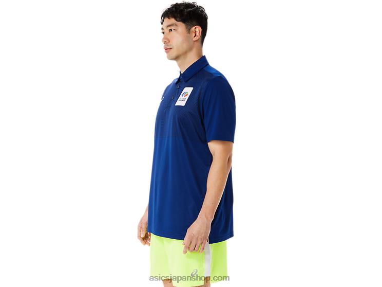 メンズ ヘックス グラデーション ポロシャツ L20V1216Asics ダークブルー(パントン281c)