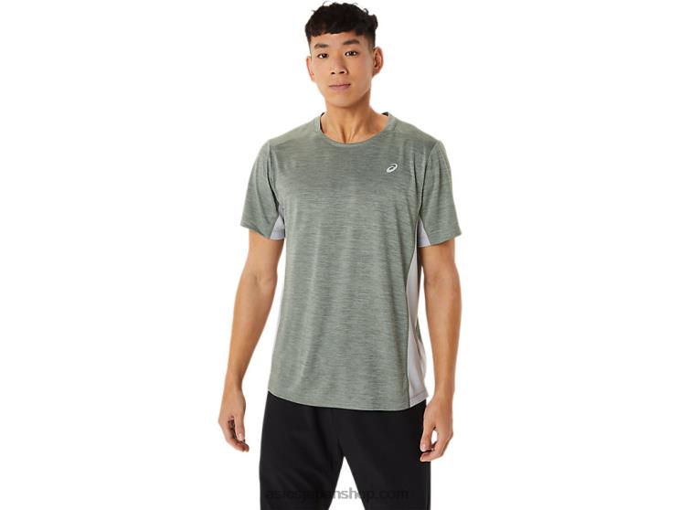 メンズトレインサナ半袖 L20V1413Asics 地衣類グリーン/ピエモンテグレー