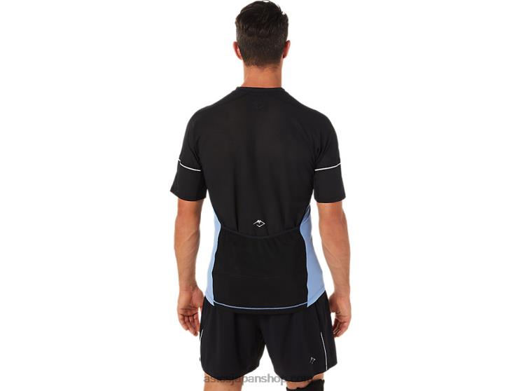 メンズフジトレイルトップ L20V1433Asics ブルーハーモニー/パフォーマンスブラック