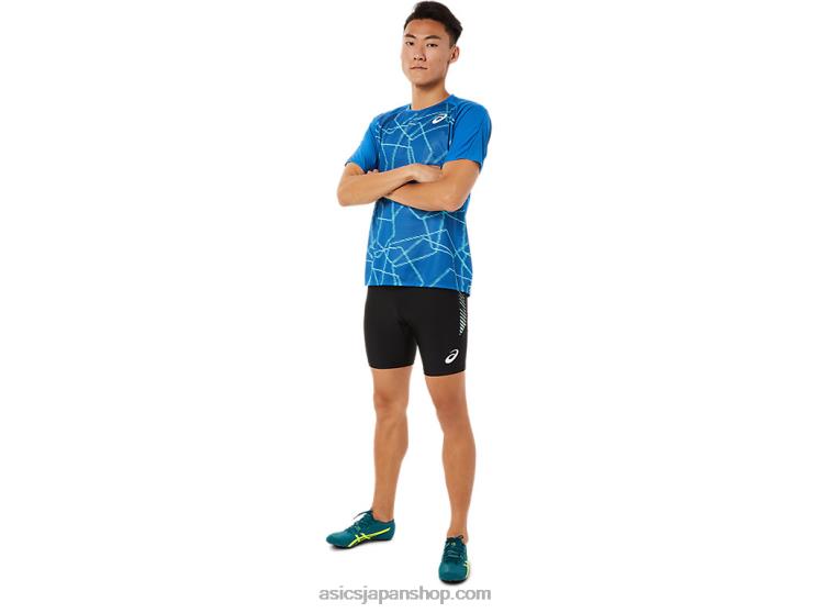 メンズライト半袖トップ L20V1443Asics 湖ドライブ