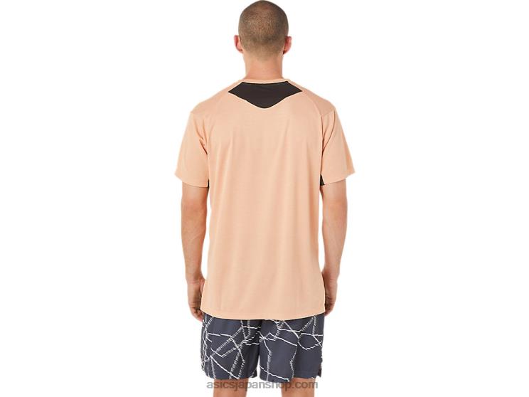 メンズジェルクールプリント半袖トップ L20V1452Asics 夏の砂丘ヘザー