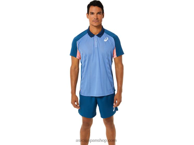 メンズマッチポロシャツ L20V1512Asics ライトインディゴ