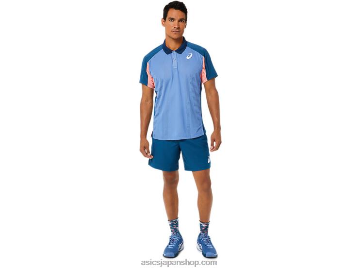 メンズマッチポロシャツ L20V1512Asics ライトインディゴ