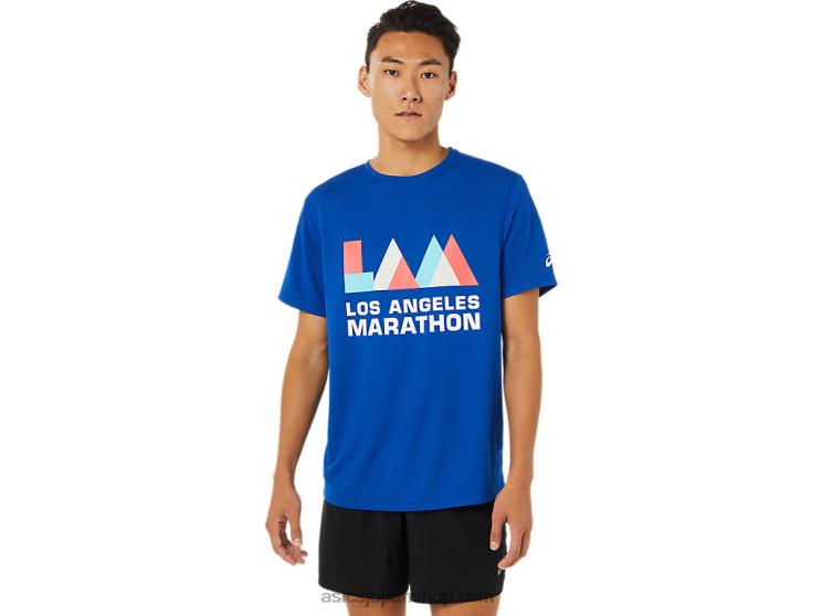 メンズラマラソン半袖 L20V1622Asics 青