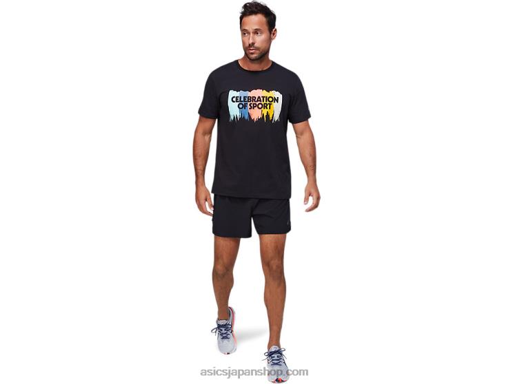 グラフィックショートスリーブトップ L20V1757Asics パフォーマンスブラック