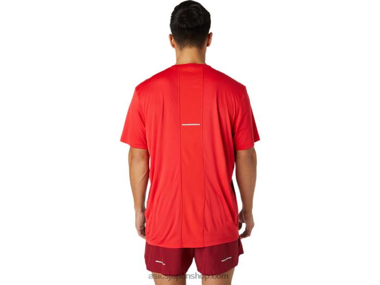メンズかさね半袖トップ L20V1778Asics エレクトリックレッド/バーガンディ