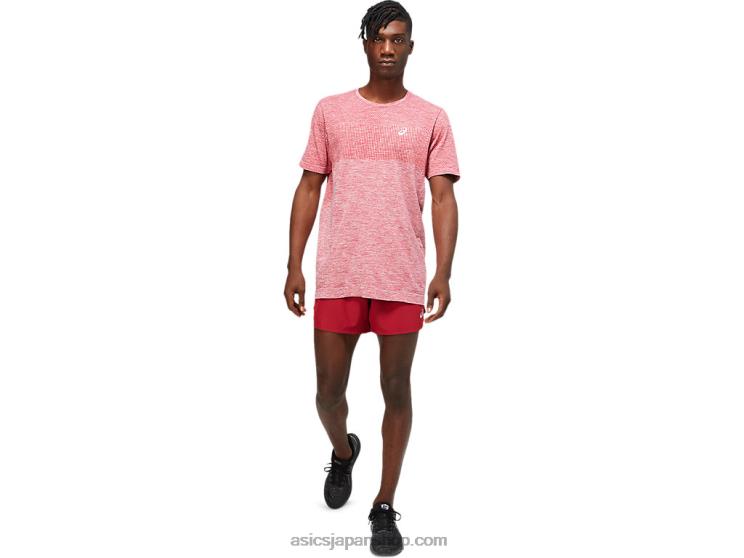 メンズレースシームレス半袖 L20V1806Asics バーガンディ