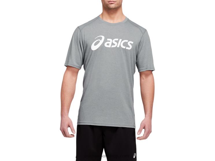 メンズ トライブレンド トレーニング 半袖トップ L20V1987Asics シートロックヘザー/ホワイト