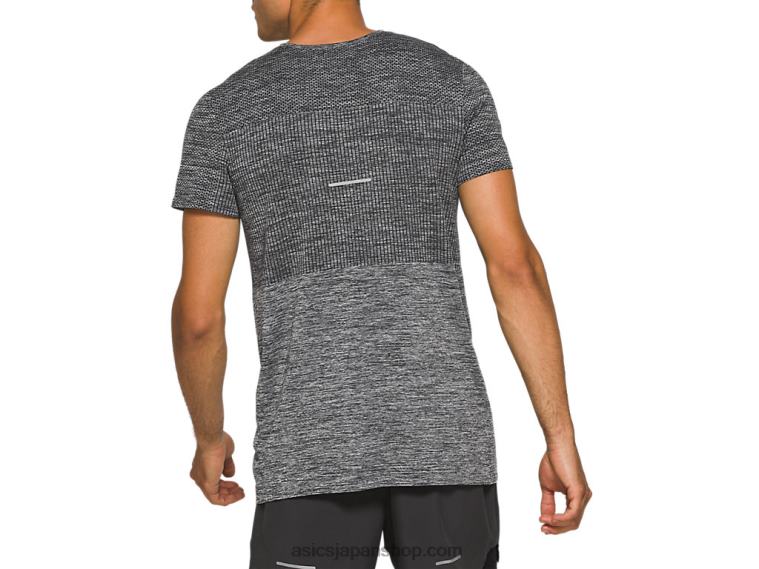 メンズレースシームレス半袖 L20V2047 Asicsパフォーマンスブラック